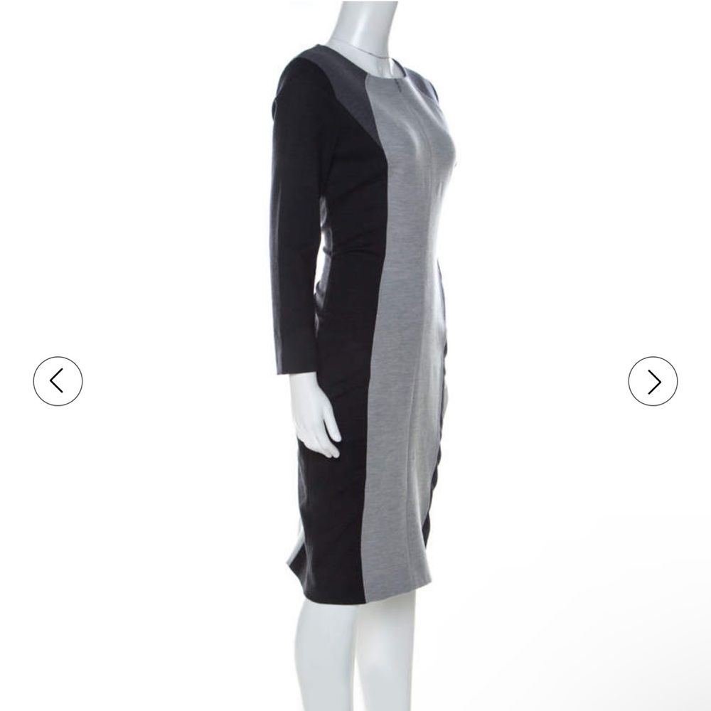 Escada Black and Gray Colorblock Sheath Dress Sz 40/ US 10-12